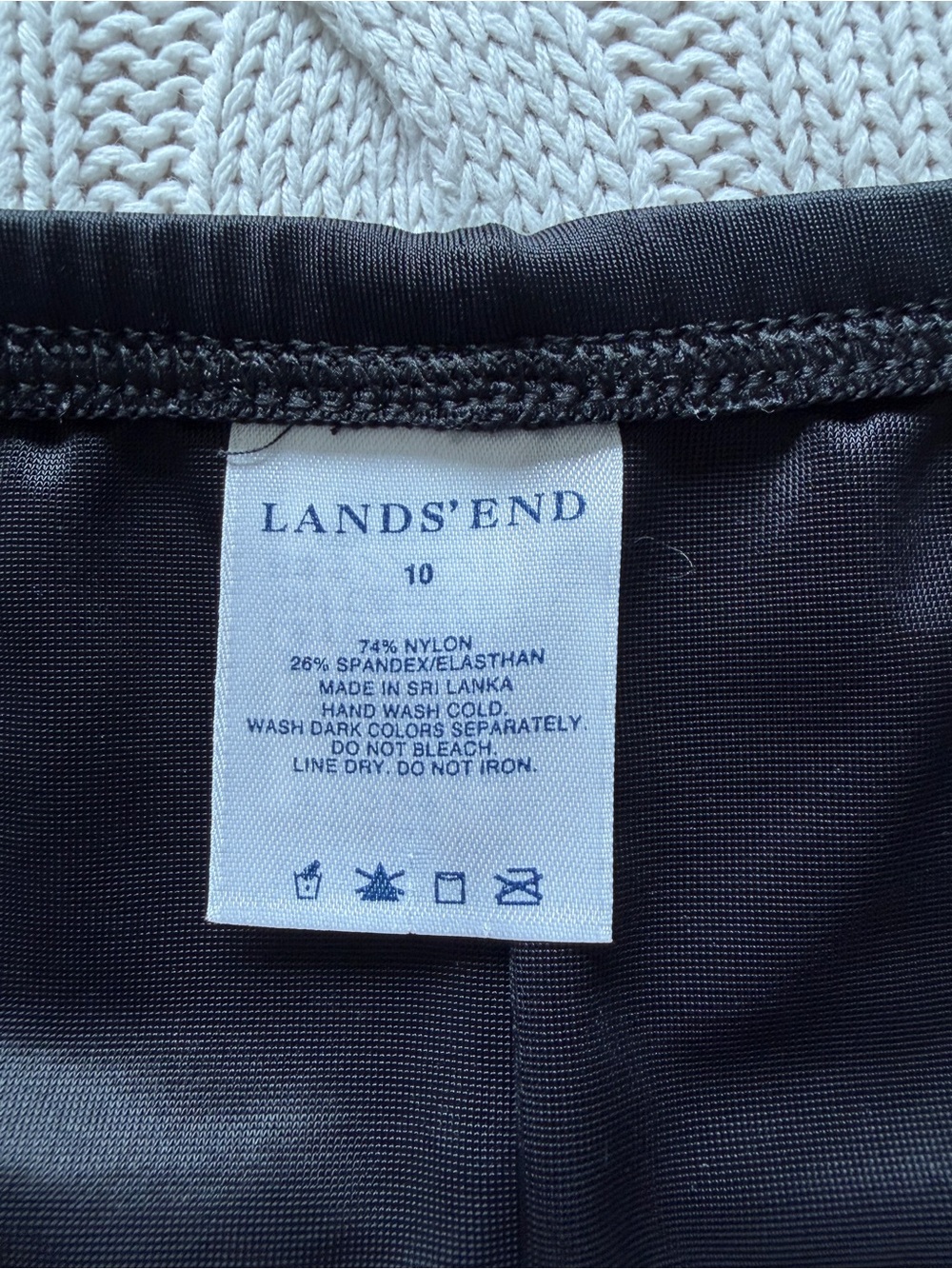 Lands' End Black swim skirt size 10 - Picture 3 of 4